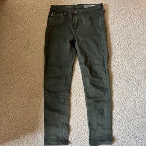 AG Adriano Goldschmied Prima Ankle Cigarette Ankle Olive Denim Jean -25 R